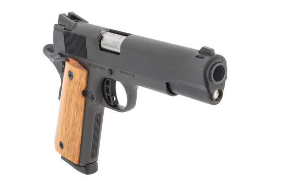 Rock Island M1911 A1 pistol 45 ACP features Novak style sights